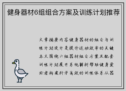 健身器材6组组合方案及训练计划推荐